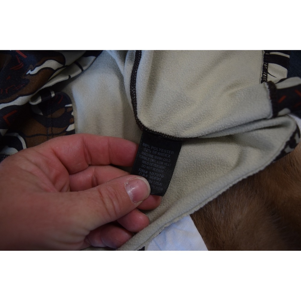 Kerrits Horse Print 1/4 Zip Shirt Large Brown Multi Equestrian Women Long Sleeve - Picture 5 of 5